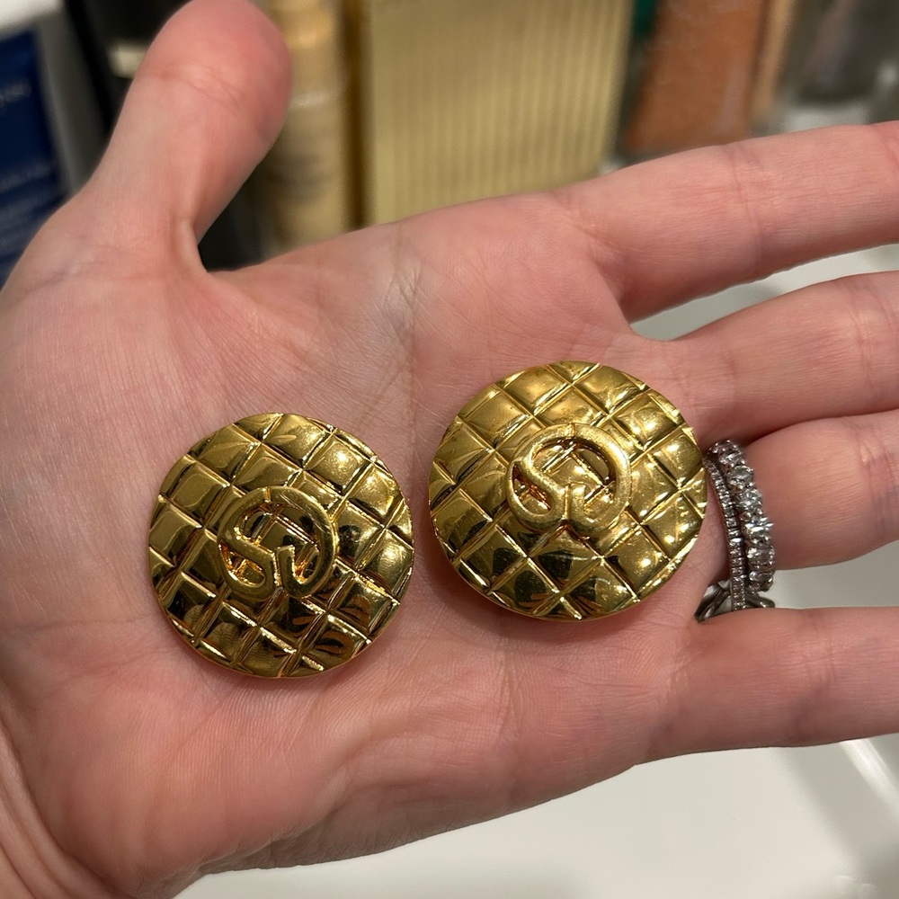 St. John Quilted Vintage Earrings